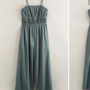 Treasure & Bond Girls Small Green Balsam Jumpsuit